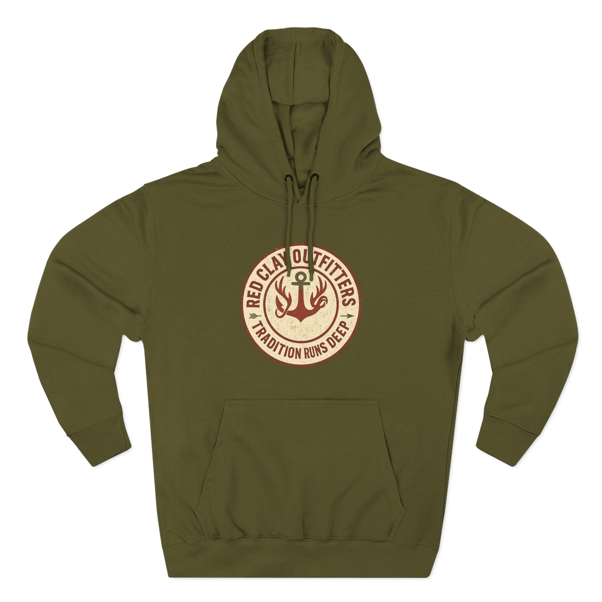 Anchor Patch Hoodie — Red Claw Outfitters "Tradition Runs Deep" Fleece Hoodie