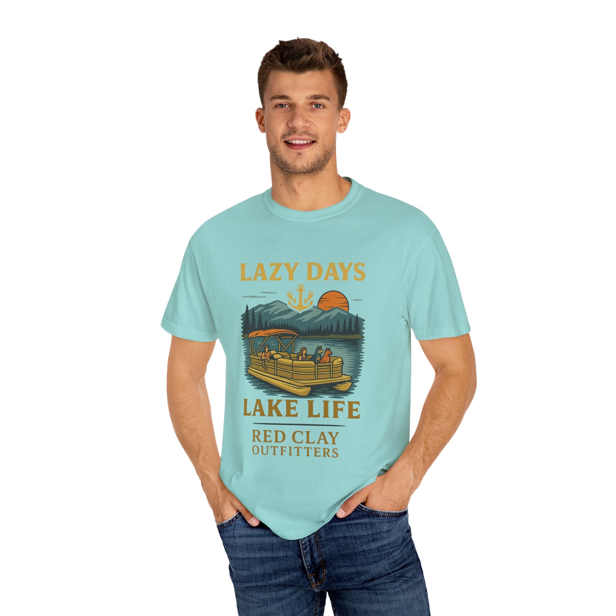 Lake Life Quote Garment-Dyed T-shirt