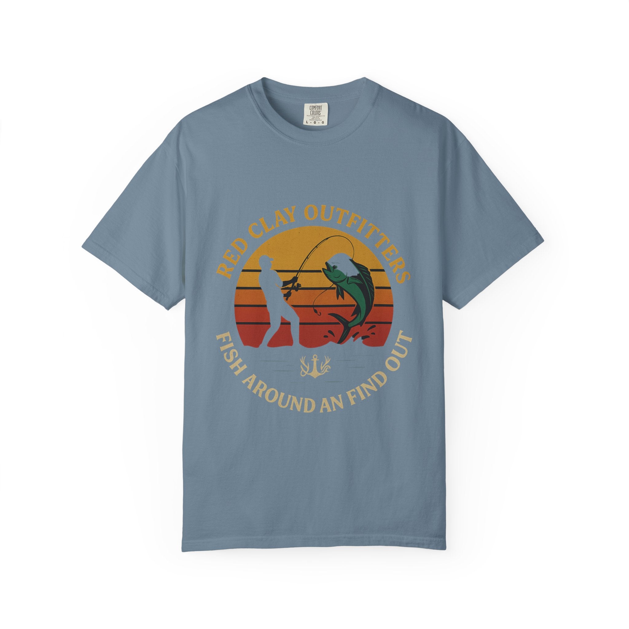 Garment-Dyed Fishing T-Shirt - Vintage Style, Perfect for Outdoor Enthusiasts, Gift for Fishermen, Summer Adventures, Casual Wear
