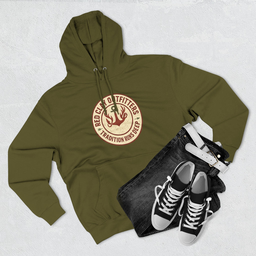 Anchor Patch Hoodie — Red Claw Outfitters "Tradition Runs Deep" Fleece Hoodie