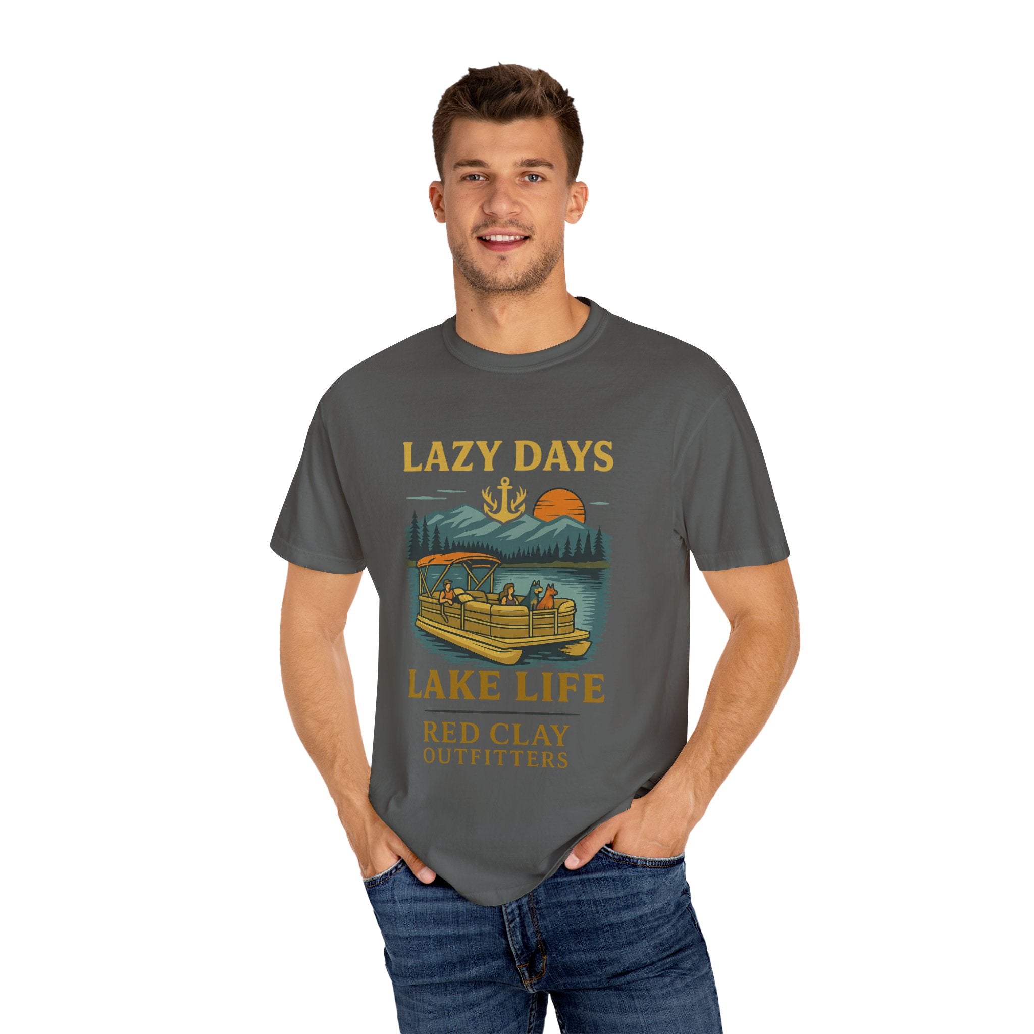 Lake Life Quote Garment-Dyed T-shirt