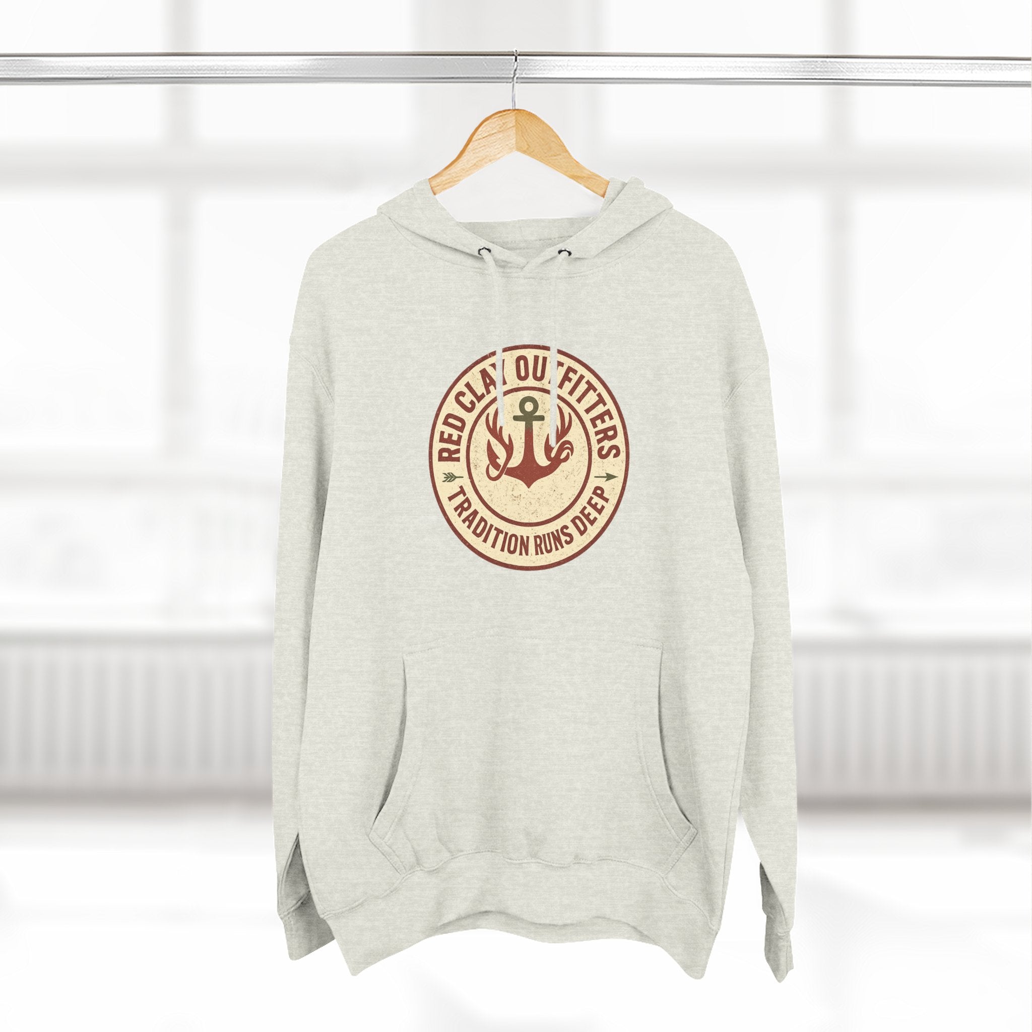 Anchor Patch Hoodie — Red Claw Outfitters "Tradition Runs Deep" Fleece Hoodie