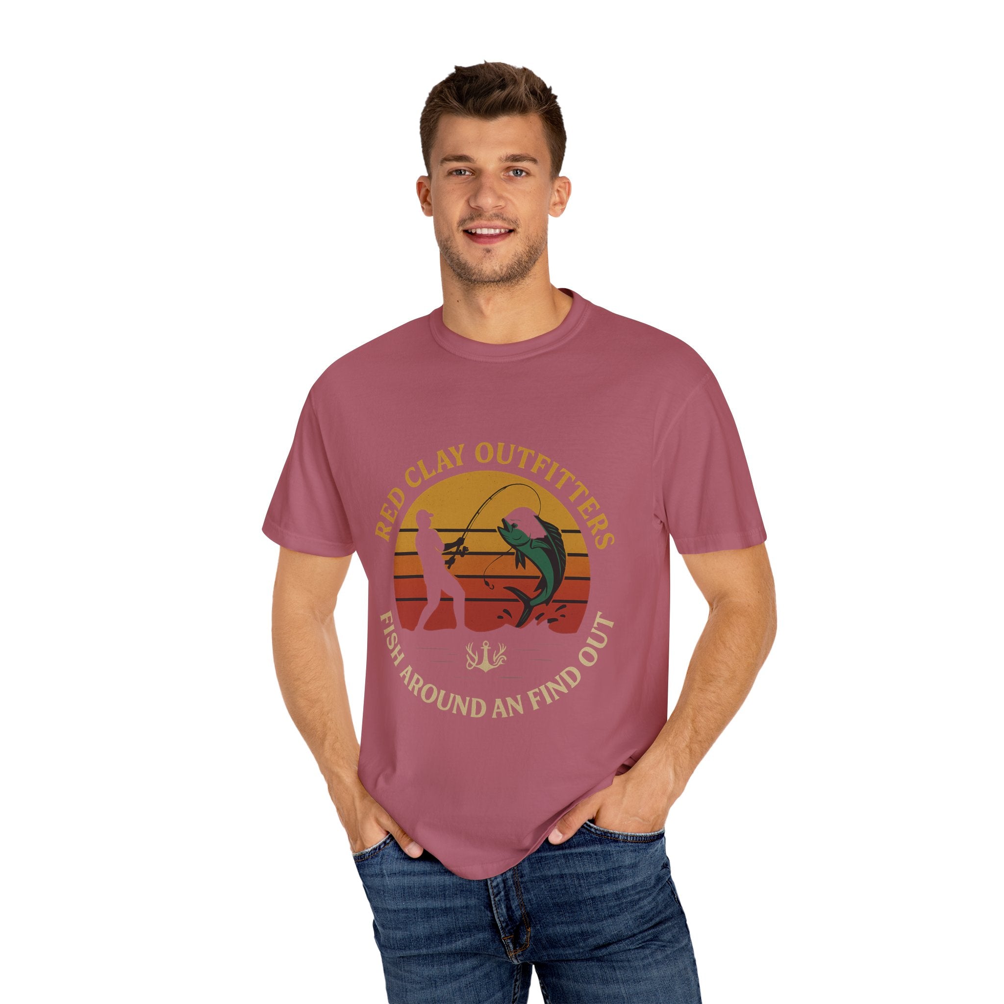 Garment-Dyed Fishing T-Shirt - Vintage Style, Perfect for Outdoor Enthusiasts, Gift for Fishermen, Summer Adventures, Casual Wear