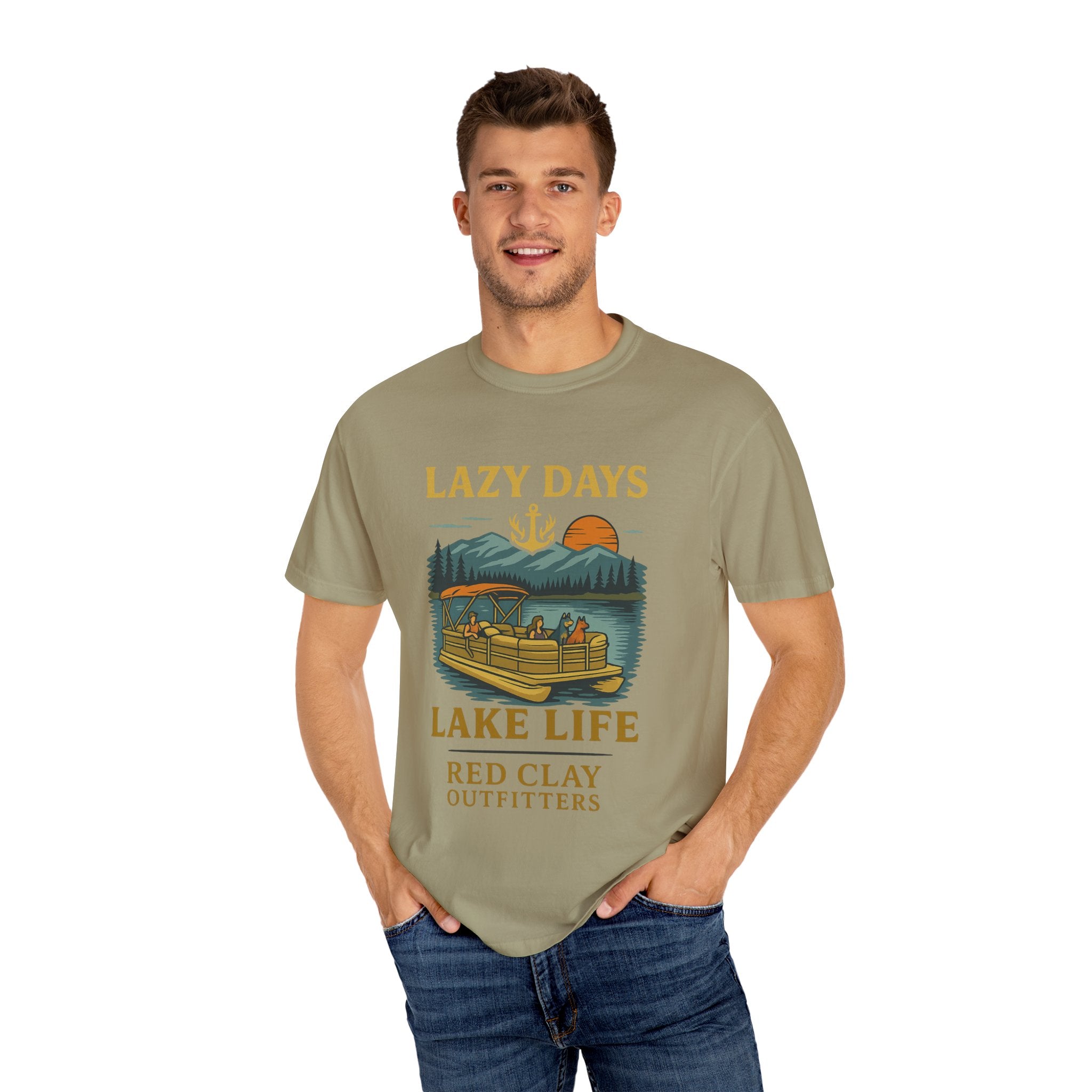 Lake Life Quote Garment-Dyed T-shirt