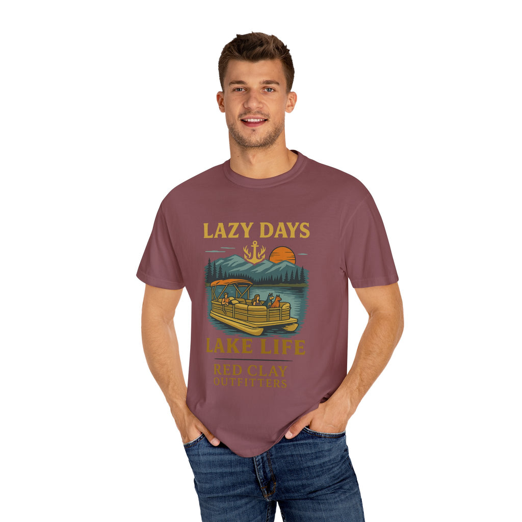 Lake Life Quote Garment-Dyed T-shirt