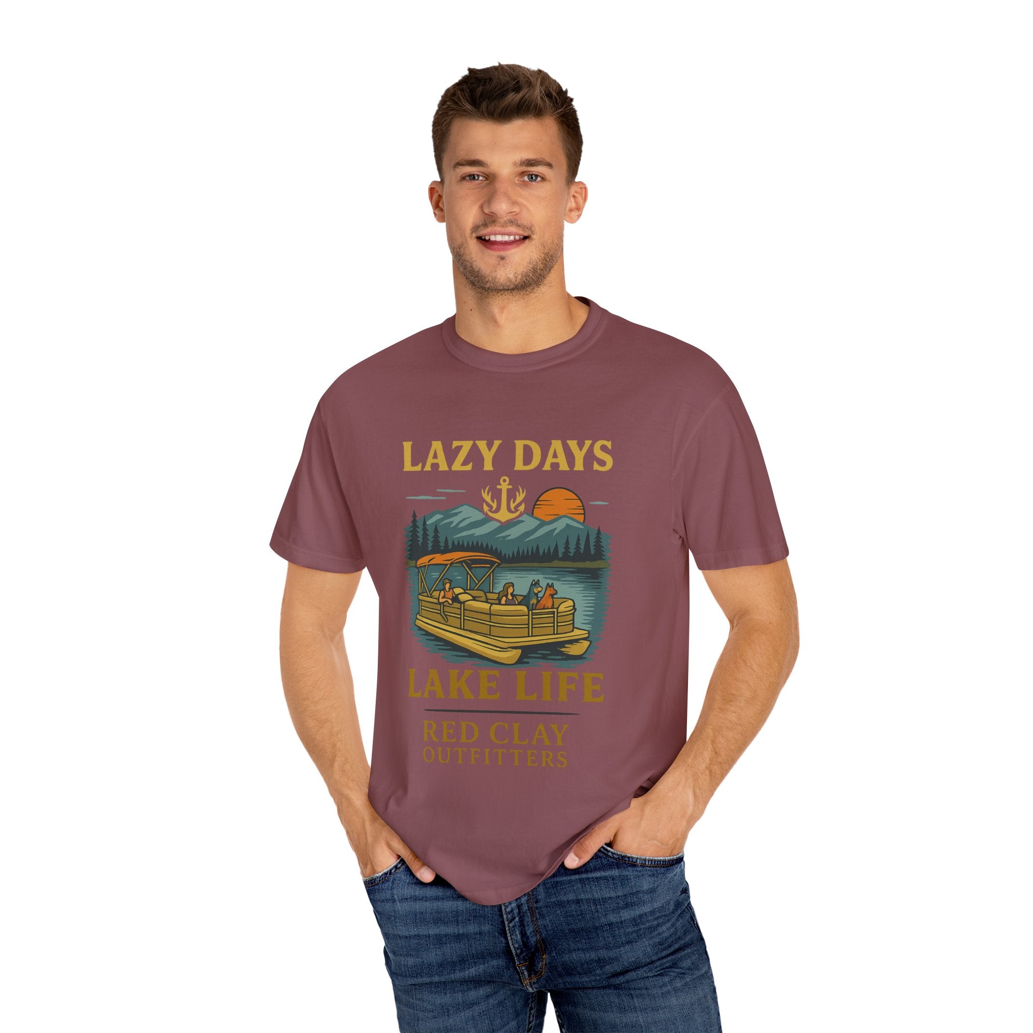 Lake Life Quote Garment-Dyed T-shirt