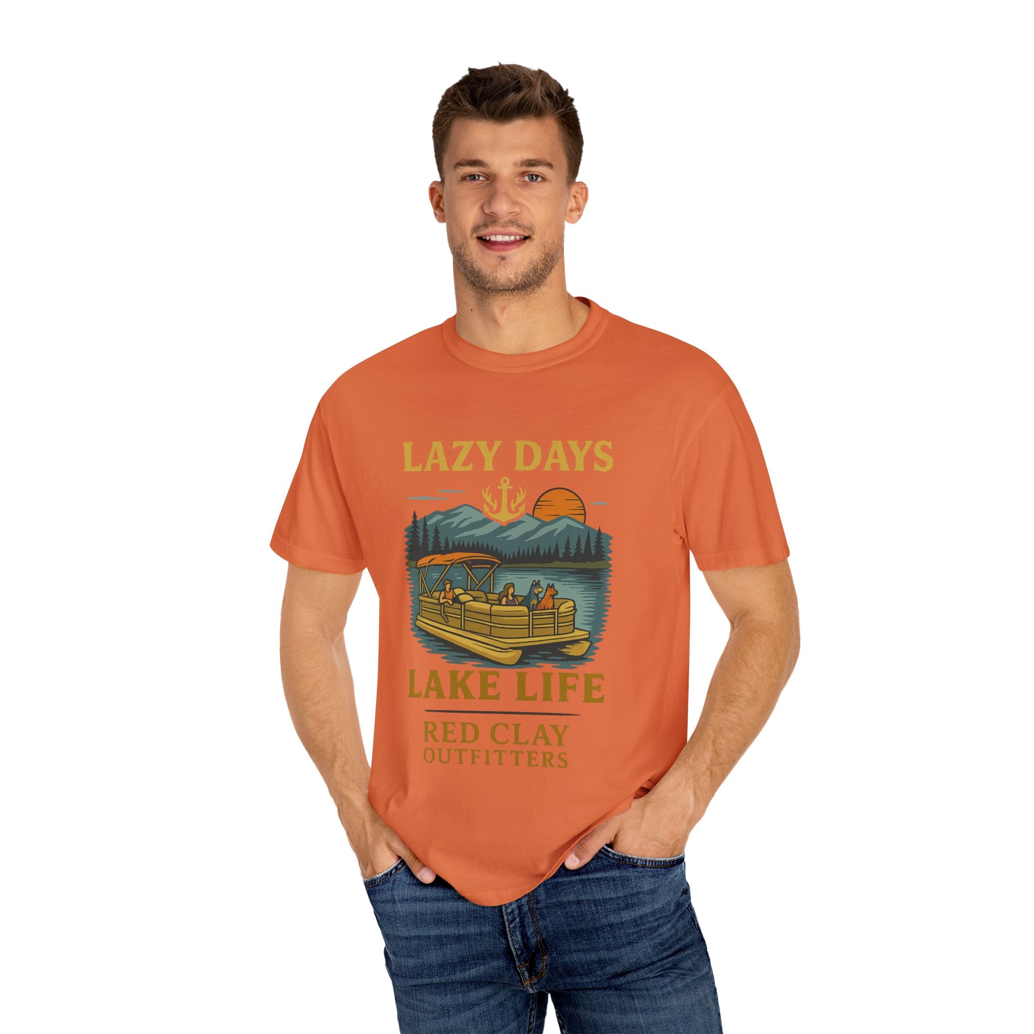 Lake Life Quote Garment-Dyed T-shirt