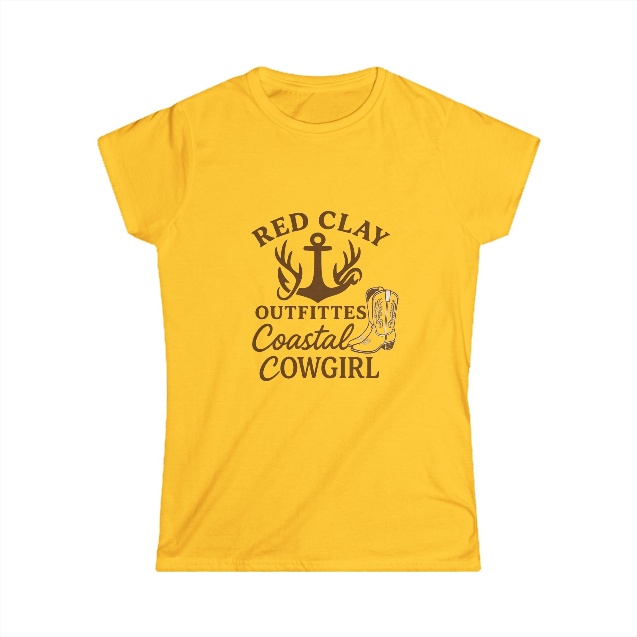 Coastal Cowgirl Tee - Perfect for Beach Days, Casual Outings, Rodeos, or Gifts - Softstyle Women's T-Shirt, Cute Graphic Tee, Country [...]