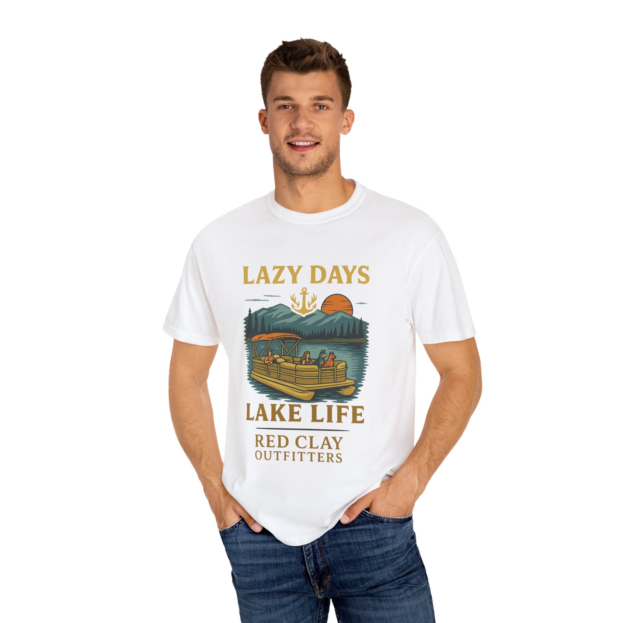 Lake Life Quote Garment-Dyed T-shirt