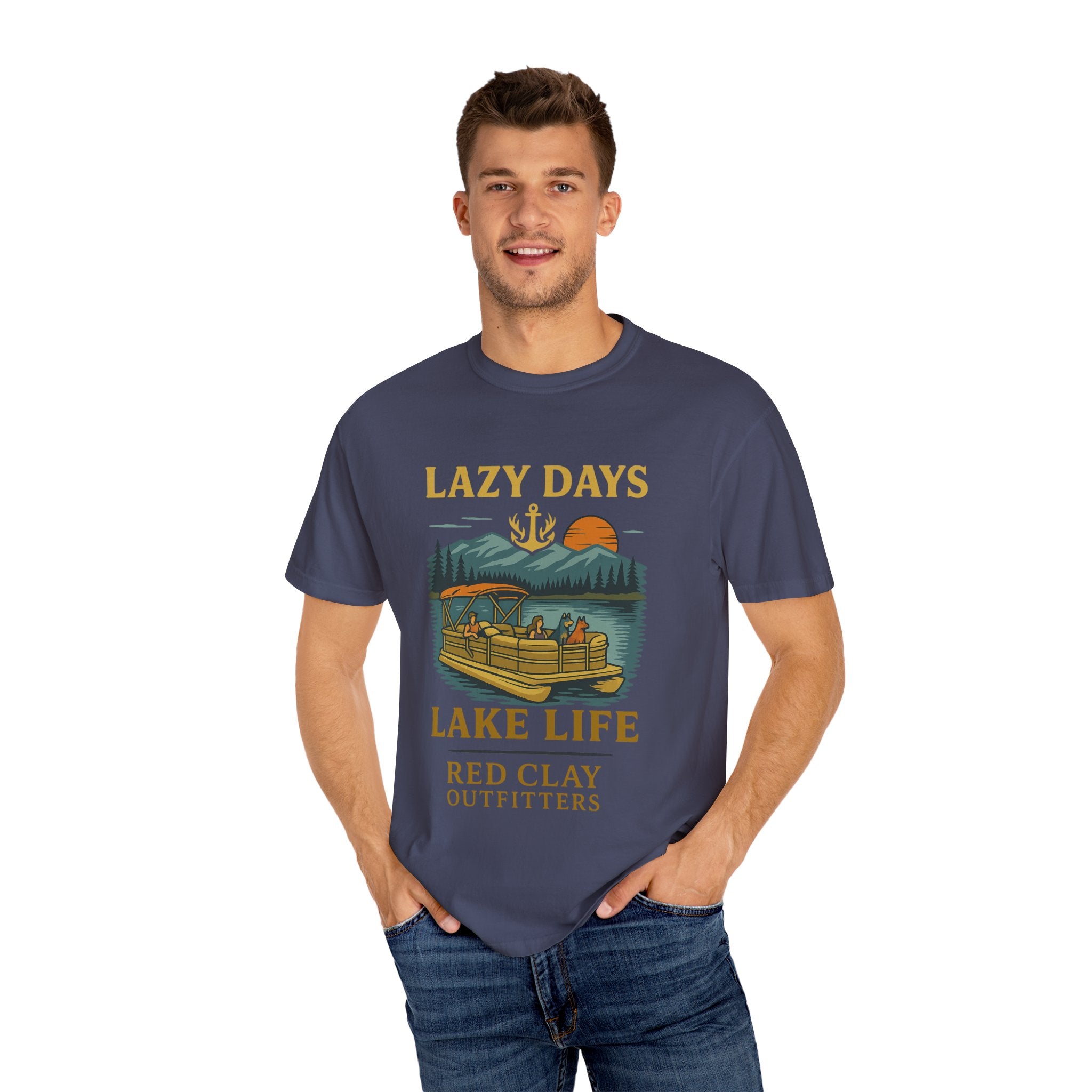 Lake Life Quote Garment-Dyed T-shirt