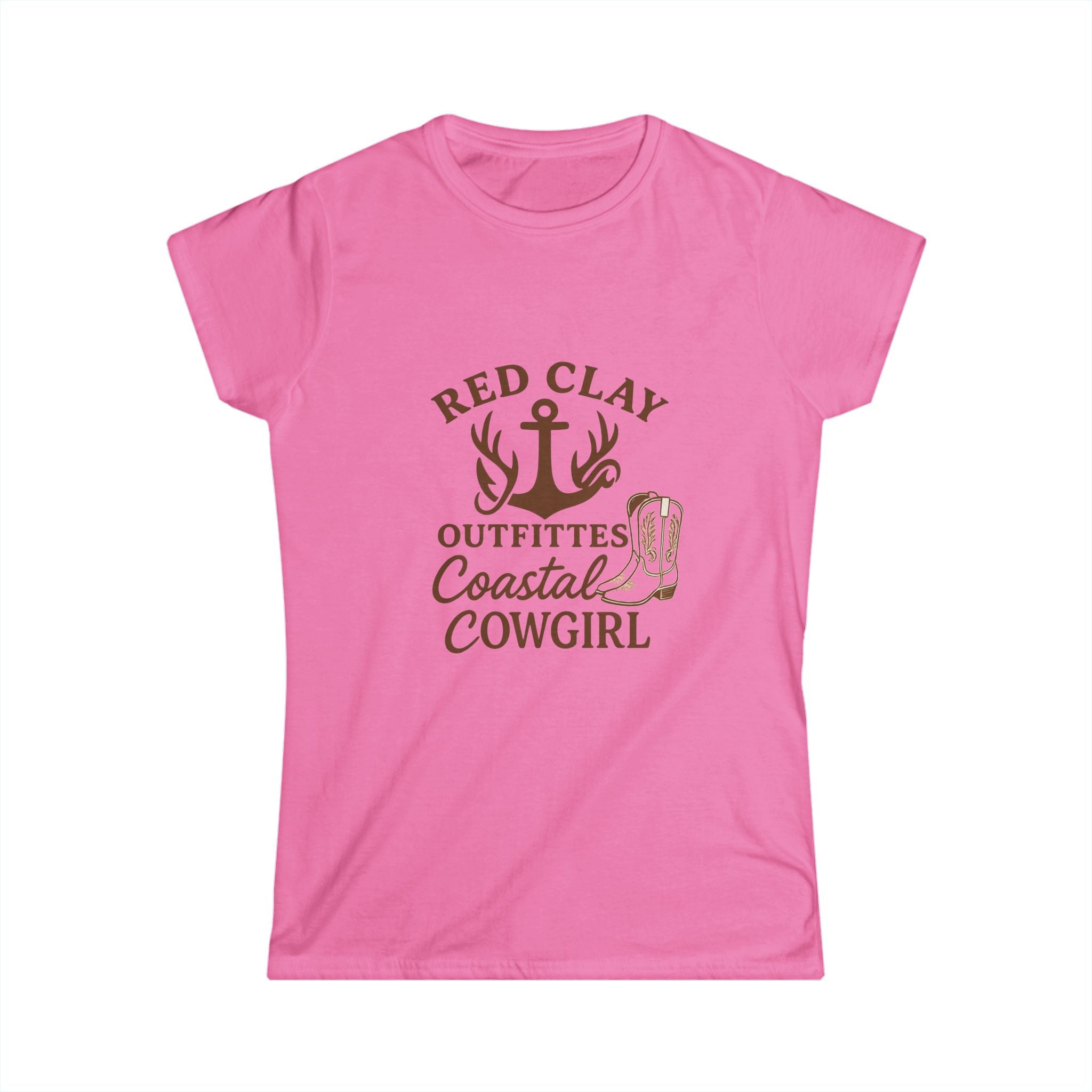 Coastal Cowgirl Tee - Perfect for Beach Days, Casual Outings, Rodeos, or Gifts - Softstyle Women's T-Shirt, Cute Graphic Tee, Country [...]