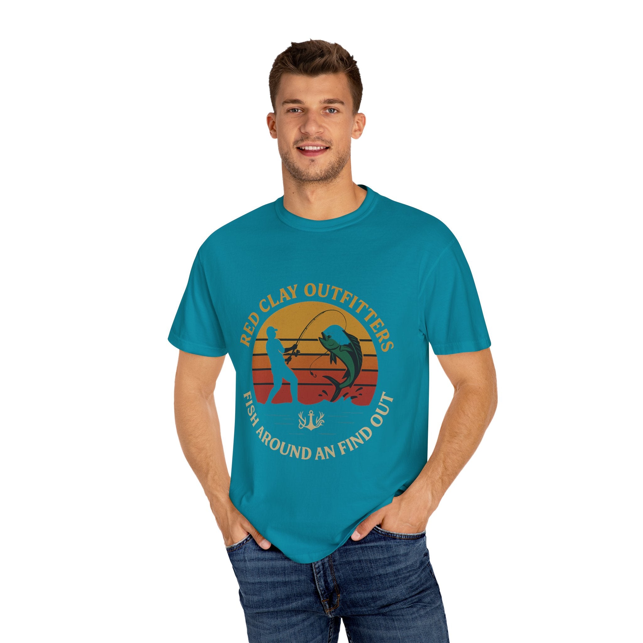 Garment-Dyed Fishing T-Shirt - Vintage Style, Perfect for Outdoor Enthusiasts, Gift for Fishermen, Summer Adventures, Casual Wear