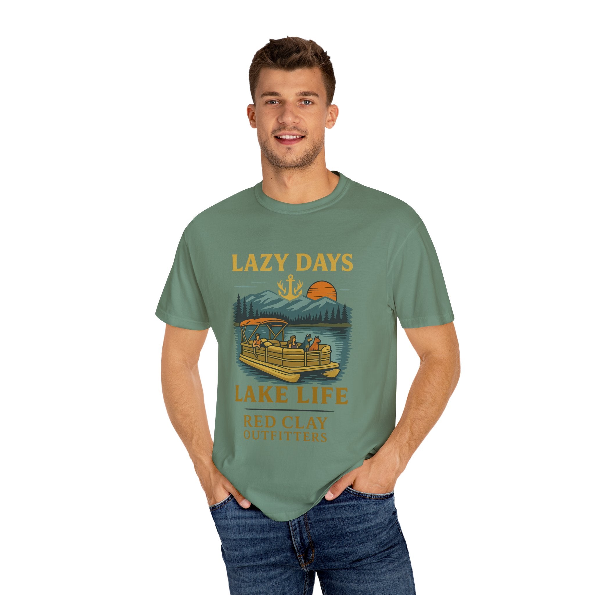 Lake Life Quote Garment-Dyed T-shirt