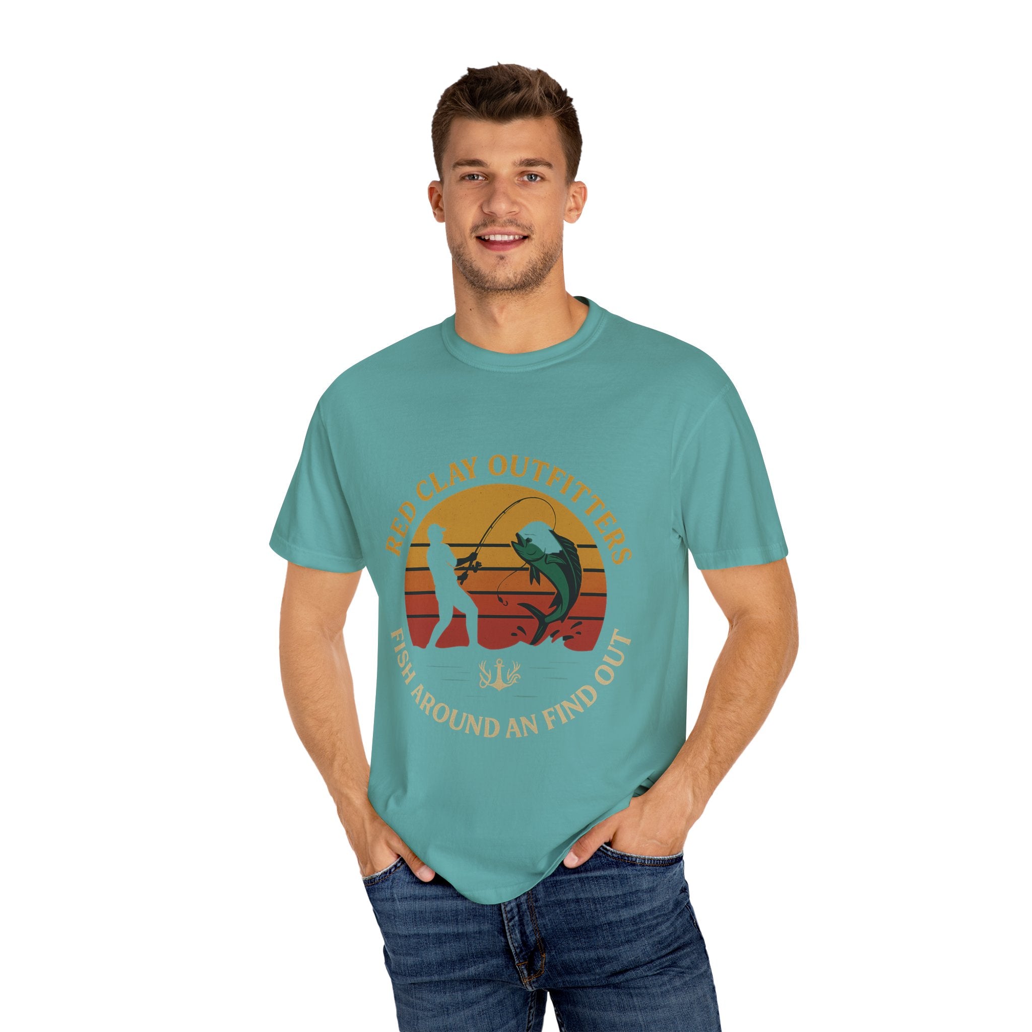 Garment-Dyed Fishing T-Shirt - Vintage Style, Perfect for Outdoor Enthusiasts, Gift for Fishermen, Summer Adventures, Casual Wear